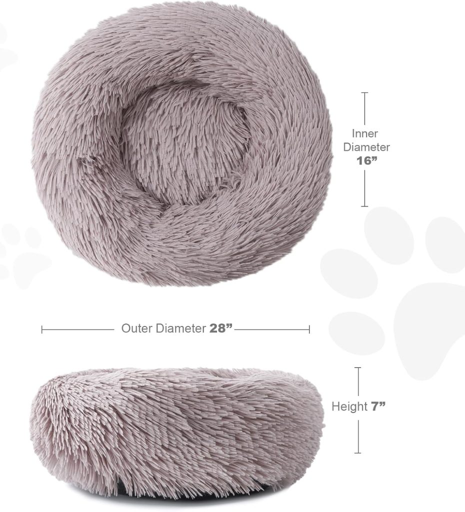 Aurako Cat Dog Bed - Round Cushion Pet Mat, Ultra Soft Plush Donut Sofa, Comfortable Pillow, Machine Washable, Pet Cuddle Beds for Kitten, Small, Medium Large Dogs Cats, 28 Taupe Aurako Cat Dog Bed - Round Cushion Pet Mat, Ultra Soft Plush Donut Sofa, Comfortable Pillow, Machine Washable, Pet Cuddle Beds for Kitten, Small, Medium Large Dogs Cats, 28 Taupe