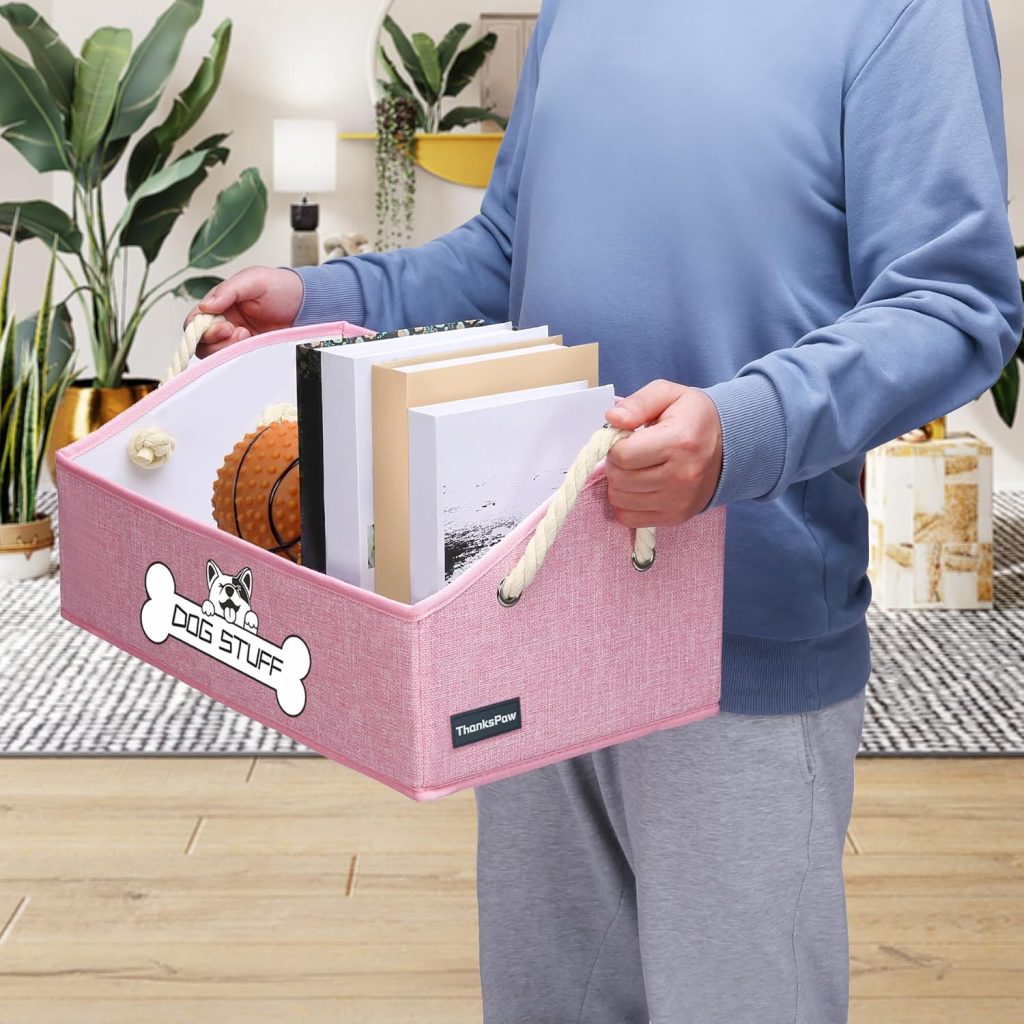 Collapsible Fabric Dog Toy Box and Storage Bin With Handle - Trapezoid Basket Chest Organizer for Pet Toys, Blankets and Accessories, Black Collapsible Fabric Dog Toy Box and Storage Bin With Handle - Trapezoid Basket Chest Organizer for Pet Toys, Blankets and Accessories, Black