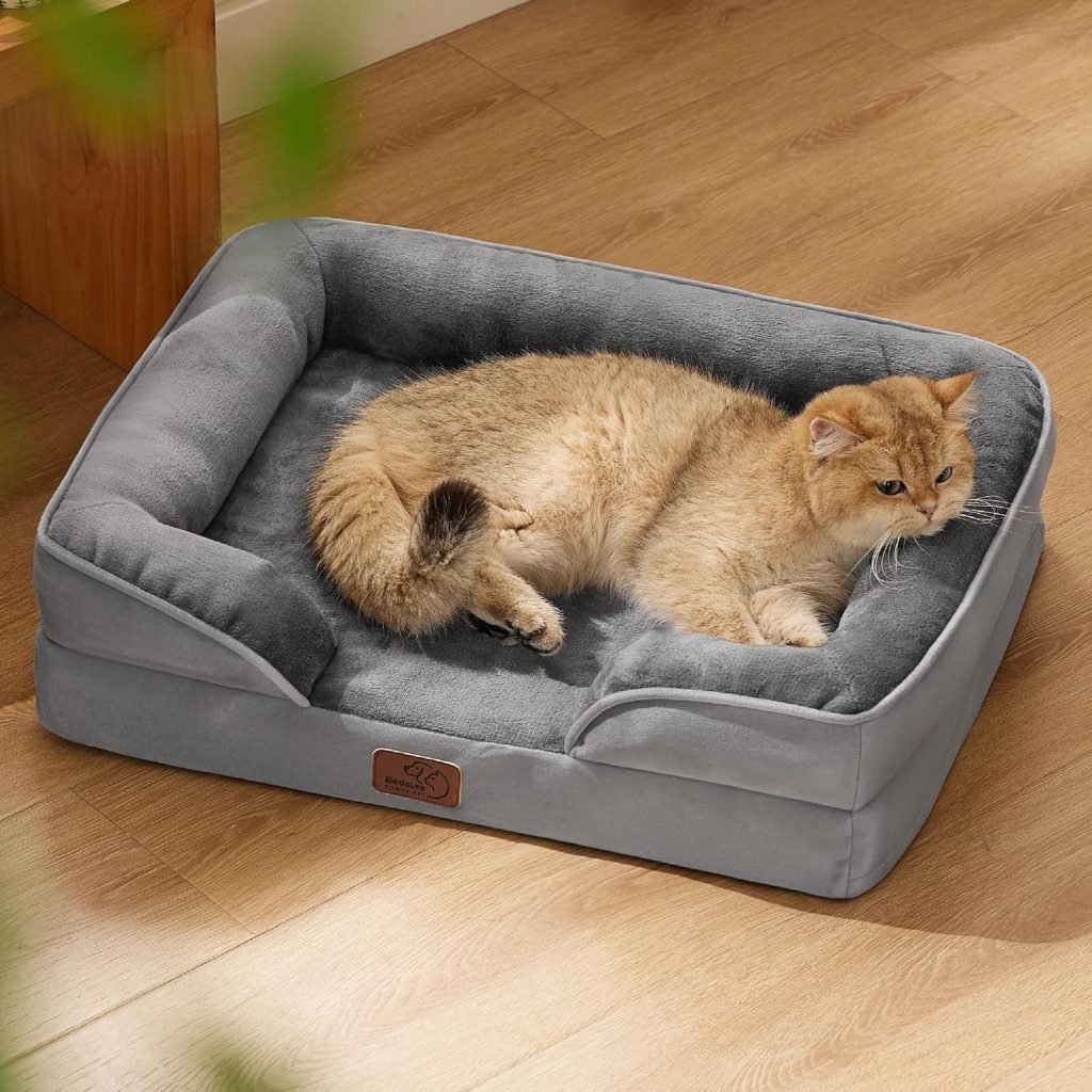 Bedsure Orthopedic Dog Bed Medium Size Dogs - Washable Small Medium Dog Cat Bed Waterproof, Comfort Cats Couch Sofa with Washable Removable Cover, Pets Bed with Nonskid Bottom, Grey, 28 Bedsure Orthopedic Dog Bed Medium Size Dogs - Washable Small Medium Dog Cat Bed Waterproof, Comfort Cats Couch Sofa with Washable Removable Cover, Pets Bed with Nonskid Bottom, Grey, 28