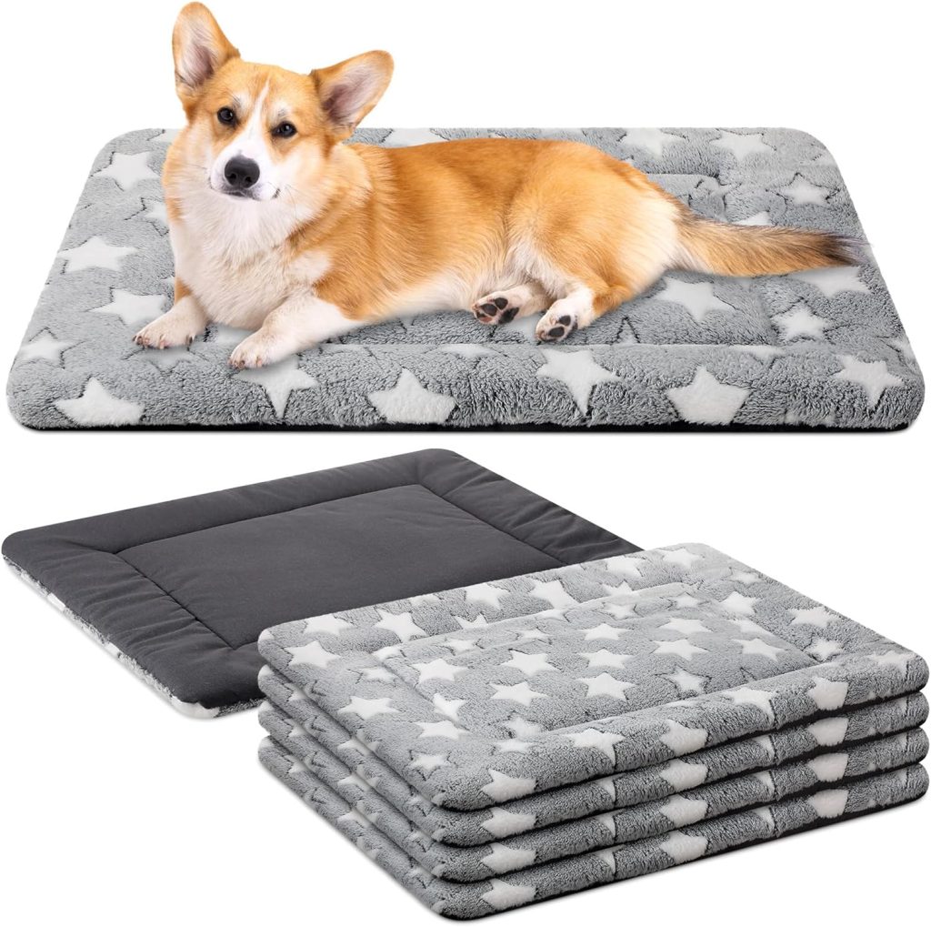 VitalCozy 4 Pcs Winter Dog Crate Pads, Ultra Soft Warm Washable Dog Cat Bed Mat for Pet Crate Comfortable Replaceable Reversible Kennel Pad for Small, Medium, Large Dogs(18 x 24 x 1.6 Inch,Gray) VitalCozy 4 Pcs Winter Dog Crate Pads, Ultra Soft Warm Washable Dog Cat Bed Mat for Pet Crate Comfortable Replaceable Reversible Kennel Pad for Small, Medium, Large Dogs(18 x 24 x 1.6 Inch,Gray)