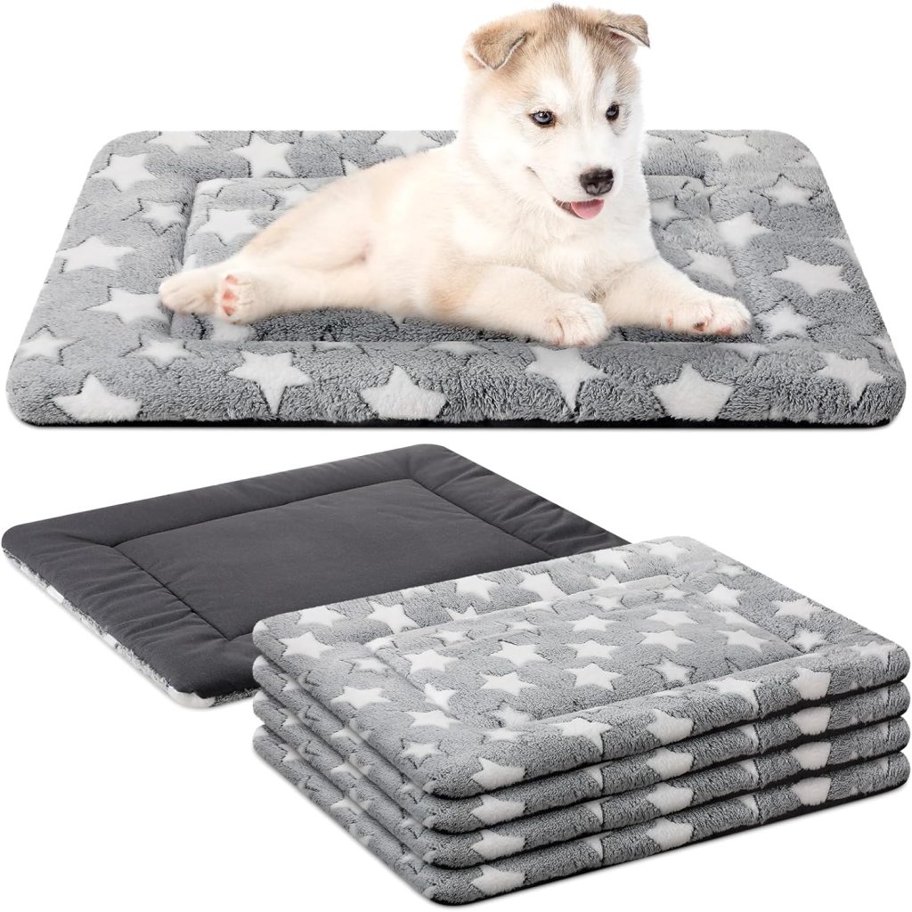 VitalCozy 4 Pcs Winter Dog Crate Pads, Ultra Soft Warm Washable Dog Cat Bed Mat for Pet Crate Comfortable Replaceable Reversible Kennel Pad for Small, Medium, Large Dogs(18 x 24 x 1.6 Inch,Gray) VitalCozy 4 Pcs Winter Dog Crate Pads, Ultra Soft Warm Washable Dog Cat Bed Mat for Pet Crate Comfortable Replaceable Reversible Kennel Pad for Small, Medium, Large Dogs(18 x 24 x 1.6 Inch,Gray)