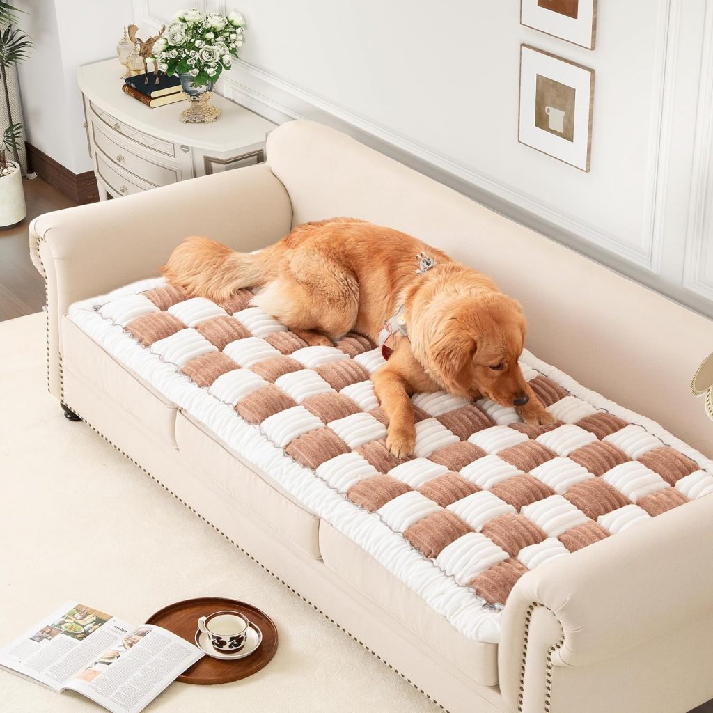 Couch Cover for Sofa, Sectional Couch Cover for Dogs, Sofa Cover Washable, Cushion Cover Blanket Pad Bed Mat for Pets, Fleece Furniture Protector, Brown, 27.6x59in Couch Cover for Sofa, Sectional Couch Cover for Dogs, Sofa Cover Washable, Cushion Cover Blanket Pad Bed Mat for Pets, Fleece Furniture Protector, Brown, 27.6x59in