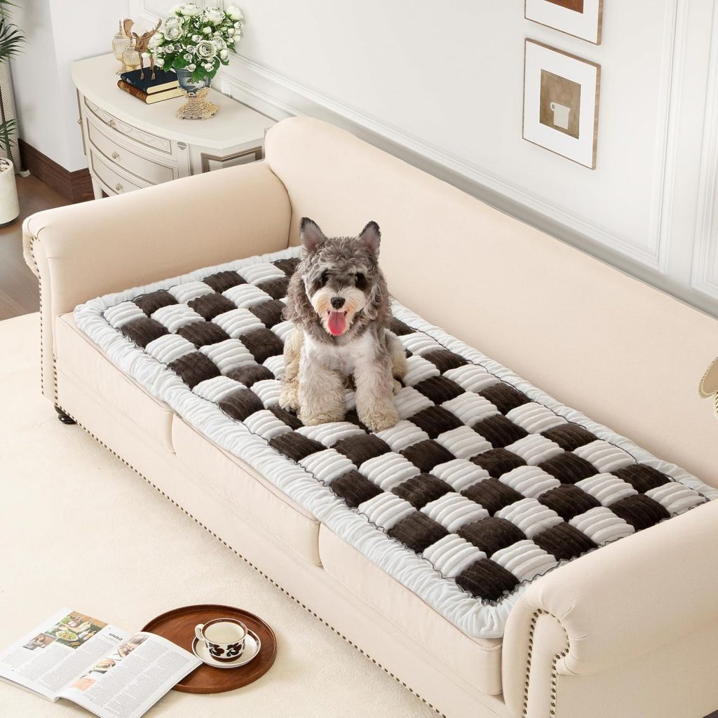 Couch Cover for Sofa, Sectional Couch Cover for Dogs, Sofa Cover Washable, Cushion Cover Blanket Pad Bed Mat for Pets, Fleece Furniture Protector, Brown, 27.6x59in Couch Cover for Sofa, Sectional Couch Cover for Dogs, Sofa Cover Washable, Cushion Cover Blanket Pad Bed Mat for Pets, Fleece Furniture Protector, Brown, 27.6x59in