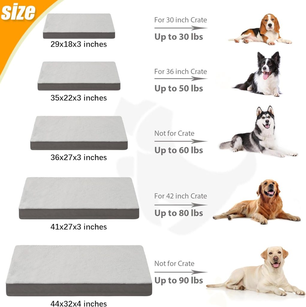 KSIIA Orthopedic Dog Bed Dog Crate Bed Waterproof for Large Dogs Deluxe Plush Washable Pet Mat with Egg Crate Foam Removable Cover, 35 x 22 Inch, Gray KSIIA Orthopedic Dog Bed Dog Crate Bed Waterproof for Large Dogs Deluxe Plush Washable Pet Mat with Egg Crate Foam Removable Cover, 35 x 22 Inch, Gray