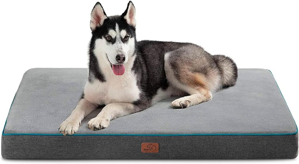 Bedsure Memory Foam Dog Beds Large Sized Dog - Orthopedic Pet Beds for Crate with Removable Washable Cover and Nonskid Bottom, Plush Flannel Fleece Top Pet Mat, Grey Bedsure Memory Foam Dog Beds Large Sized Dog - Orthopedic Pet Beds for Crate with Removable Washable Cover and Nonskid Bottom, Plush Flannel Fleece Top Pet Mat, Grey