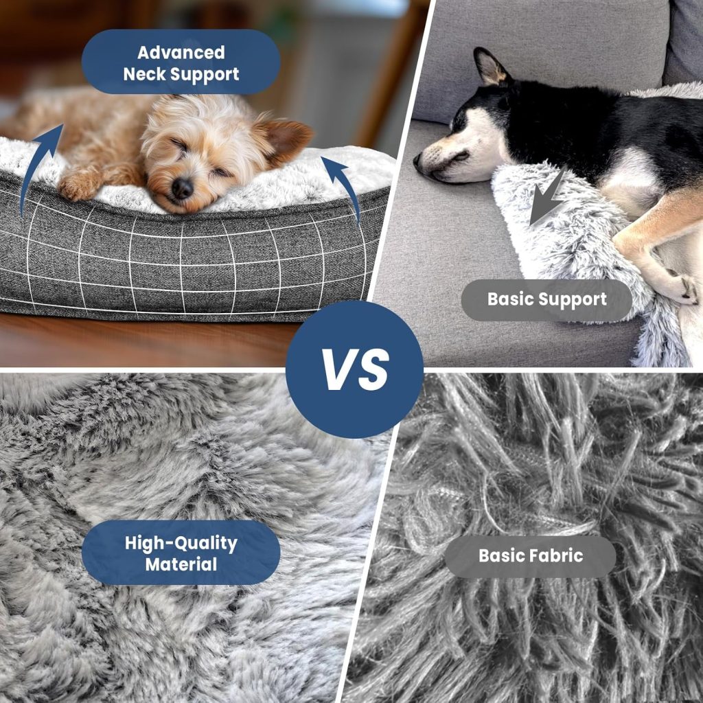 Calming Small Dog Bed for Couch, 35 x 31 inch Removable Couch Cover for Dogs Washable, Non-Slip Fluffy Plush Dog Sofa Mat for Furniture Protector - Grey Calming Small Dog Bed for Couch, 35 x 31 inch Removable Couch Cover for Dogs Washable, Non-Slip Fluffy Plush Dog Sofa Mat for Furniture Protector - Grey