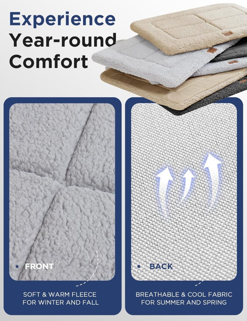 Dog Beds Crate Pad for Large Dogs, Reversible Washable Non-Slip Kennel Pet Mat, Soft Plush and High Density Foam Cat Bed for Indoor Outdoor Use, 35 x 23, Gray Dog Beds Crate Pad for Large Dogs, Reversible Washable Non-Slip Kennel Pet Mat, Soft Plush and High Density Foam Cat Bed for Indoor Outdoor Use, 35 x 23, Gray