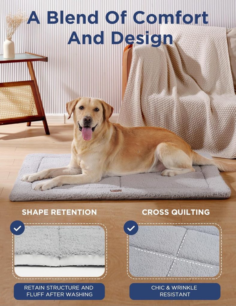 Dog Beds Crate Pad for Large Dogs, Reversible Washable Non-Slip Kennel Pet Mat, Soft Plush and High Density Foam Cat Bed for Indoor Outdoor Use, 35 x 23, Gray Dog Beds Crate Pad for Large Dogs, Reversible Washable Non-Slip Kennel Pet Mat, Soft Plush and High Density Foam Cat Bed for Indoor Outdoor Use, 35 x 23, Gray