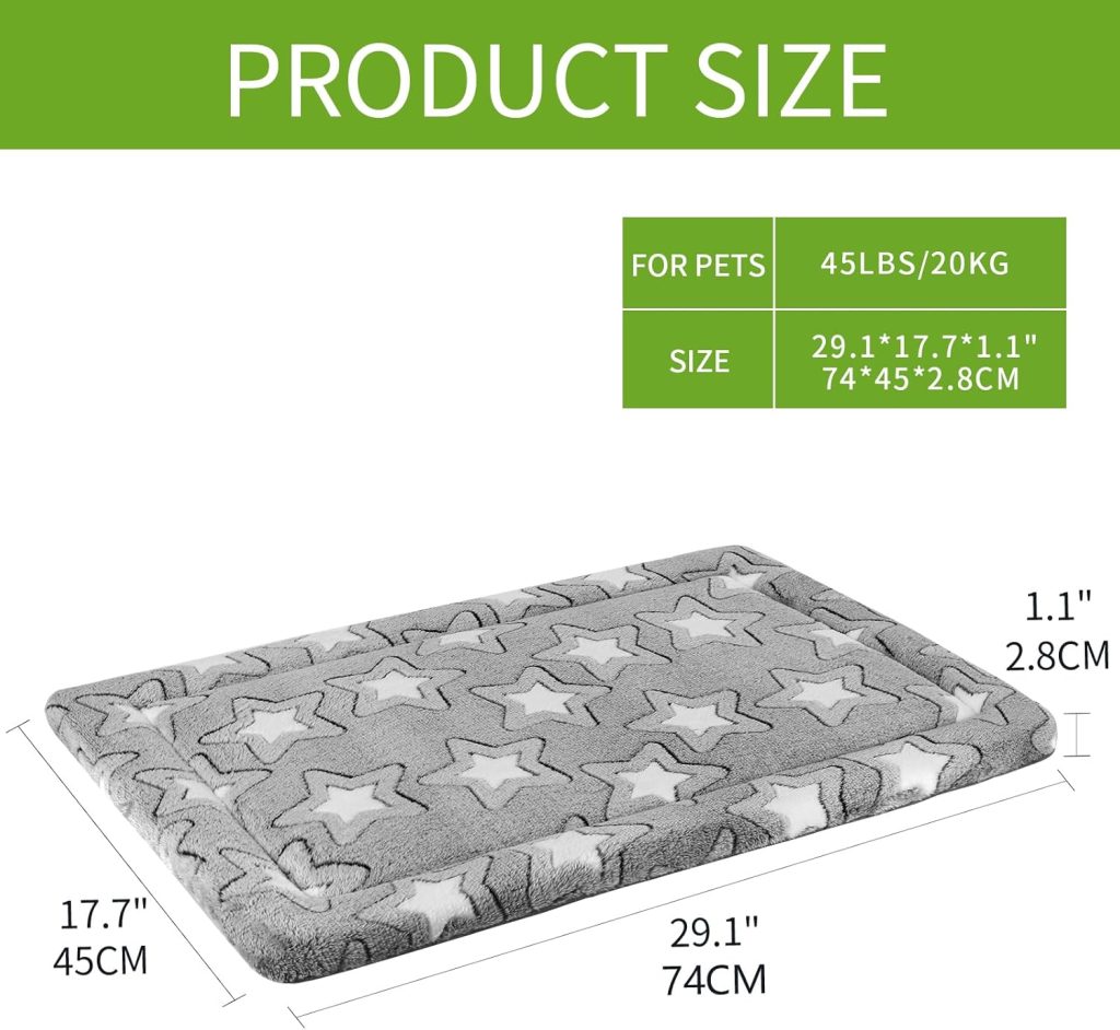 EMPSIGN Dog Crate Pad - Reversible Kennel Mat (Cool Warm), Machine Washable, Cozy Star Pattern Sleeping Pad for Small Medium Large Dogs, All-Season Pet Bed, Suitable for 30x20 Dog Crate, Grey EMPSIGN Dog Crate Pad - Reversible Kennel Mat (Cool Warm), Machine Washable, Cozy Star Pattern Sleeping Pad for Small Medium Large Dogs, All-Season Pet Bed, Suitable for 30x20 Dog Crate, Grey