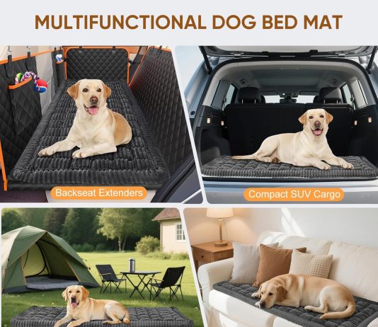 Dog Bed for Car, Non-Slip Travel Back Seat Pet Bed Mat, Dog Mat for Car Trucks Backseat, Fit for Backseat Extenders and Seat Covers (Dark Grey, 51 x 23.6 inch)