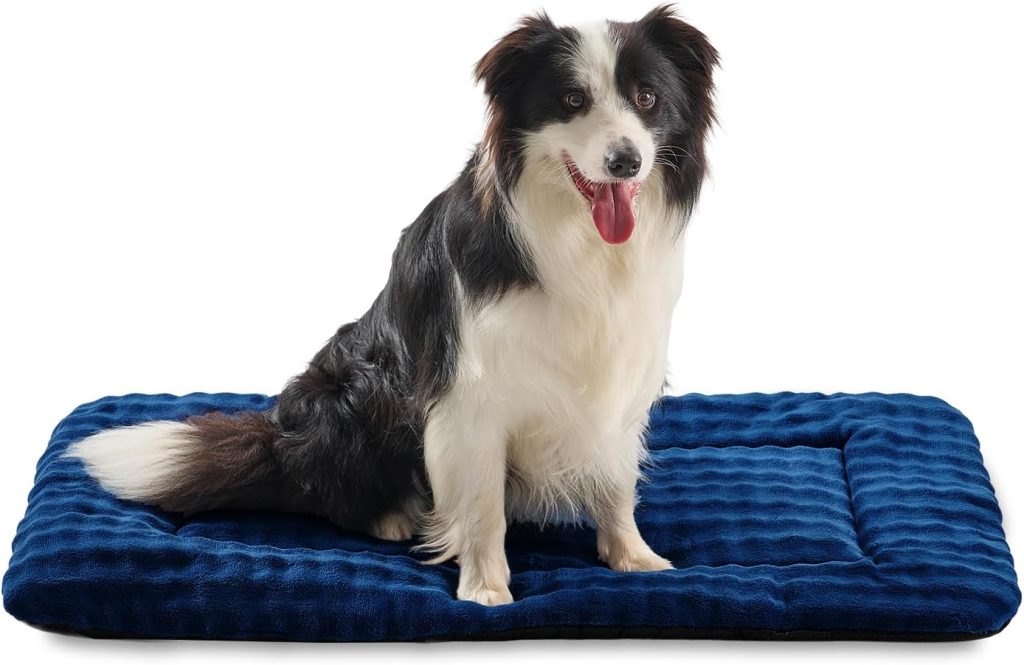 Dog Bed Mat Crate Pad for Large Dogs, Washable Soft Pet Sleeping Mat Kennel Pad with 3D Bubble Pattern, Navy Blue, 36x 23 Dog Bed Mat Crate Pad for Large Dogs, Washable Soft Pet Sleeping Mat Kennel Pad with 3D Bubble Pattern, Navy Blue, 36x 23