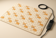 Large Pet Heating Pad (30x47in) Temperature Adjustable Dog Cat Heating Pad with Timer, Waterproof Heated Cat Bed Mat with Chew Resistant Cord