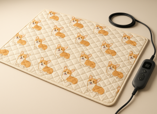 Large Pet Heating Pad (30x47in) Temperature Adjustable Dog Cat Heating Pad with Timer, Waterproof Heated Cat Bed Mat with Chew Resistant Cord Home |