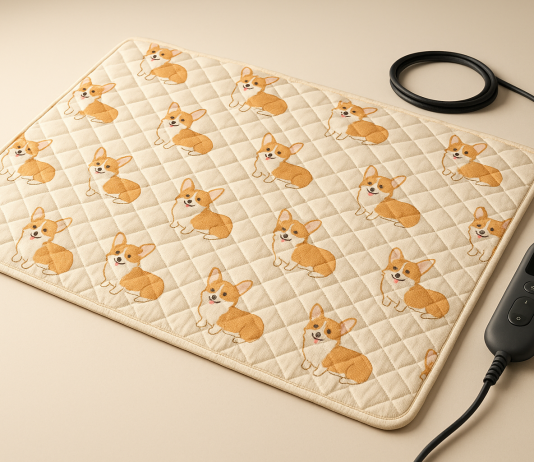 Large Pet Heating Pad (30x47in) Temperature Adjustable Dog Cat Heating Pad with Timer, Waterproof Heated Cat Bed Mat with Chew Resistant Cord