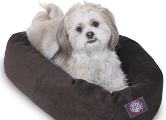 Majestic Pet 52 Inch Orthopedic Machine Washable Dog Bed for Large Sized Dogs, Waterproof Durable Donut Cushion with Spine Support, Calming Pet Bed Furniture Grade Crate Pad Mat Home |