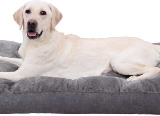 NUPIDA Dog Bed for Crate for Large Dog, Machine Washable Bed XL Crate Plush Pet Kennel Pad with Non-Slip Bottom, Pet Sleeping Mat, 41×27 inch, Dark Gray Home |