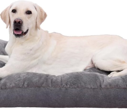 NUPIDA Dog Bed for Crate for Large Dog, Machine Washable Bed XL Crate Plush Pet Kennel Pad with Non-Slip Bottom, Pet Sleeping Mat, 41×27 inch, Dark Gray