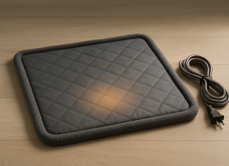 Pet Heating Pad for Small Dogs Cats Heated Bed mat Indoor Electric Cat Warming Bed Waterproof Dog Heating pad Chew Proof Cord,Easy Clean Home |