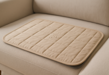 PetAmi Waterproof Cooling Mat for Dog, Premium Pet Cooling Blanket for Bed Crate, Anti Slip Indoor Dog Cool Pad for Sleeping, Q-MAX Large Sofa Couch Cover Mat for Cat, Beige, 40×60