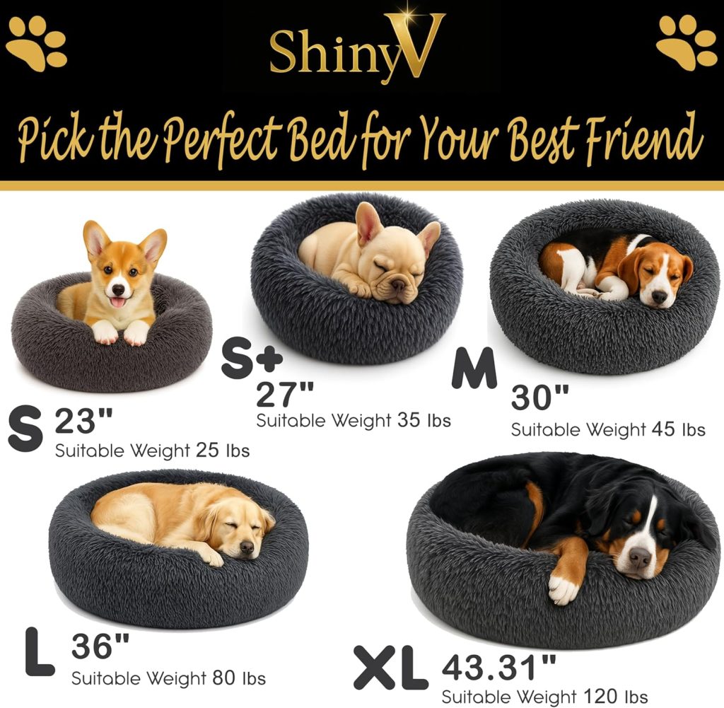 Calming Dog Bed - Fluffy Donut Cuddler for Anxiety Relief, Orthopedic Pet Bed with Non-Slip Bottom, Cozy Round Faux Fur Nest for Dogs and Cats, Plush Crate Mat for Comfort (Dark Grey, X-Large) Calming Dog Bed - Fluffy Donut Cuddler for Anxiety Relief, Orthopedic Pet Bed with Non-Slip Bottom, Cozy Round Faux Fur Nest for Dogs and Cats, Plush Crate Mat for Comfort (Dark Grey, X-Large)