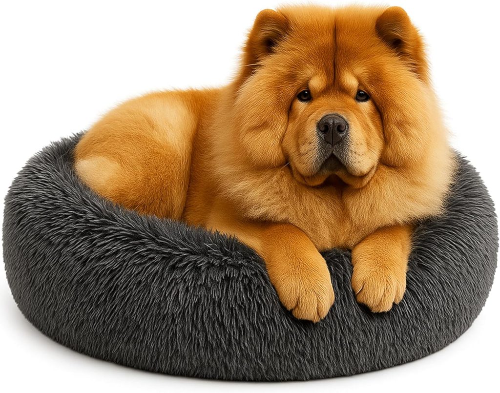 Calming Dog Bed - Fluffy Donut Cuddler for Anxiety Relief, Orthopedic Pet Bed with Non-Slip Bottom, Cozy Round Faux Fur Nest for Dogs and Cats, Plush Crate Mat for Comfort (Dark Grey, X-Large) Calming Dog Bed - Fluffy Donut Cuddler for Anxiety Relief, Orthopedic Pet Bed with Non-Slip Bottom, Cozy Round Faux Fur Nest for Dogs and Cats, Plush Crate Mat for Comfort (Dark Grey, X-Large)