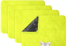 Drydiet 4 Pack Self Warming Cat Pads Self Heating Cat Mat Washable Homeless Dogs Thermal Pads Kennel Pad Reflects Body Heat Warm Crate Bed Mat for Indoor Outdoor Pet(Gray,22 x 35 Inch)
