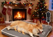 Heated Dog Bed for Large Dogs, 40×27 Inch Pet Sofa with 9-Level Adjustable Warmer, Waterproof Lining, Machine-Washable Removable Cover Non-Slip Bottom, Gray