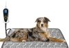 Large Dog Heating Pad for Dogs, Pet Heating Pad Electric, Waterproof, Heated Dog Bed with Timer, with Smart Thermostat Switch, Add Wire Rope with Blue Fabric Cover (Rose, 34×21 in) Home |