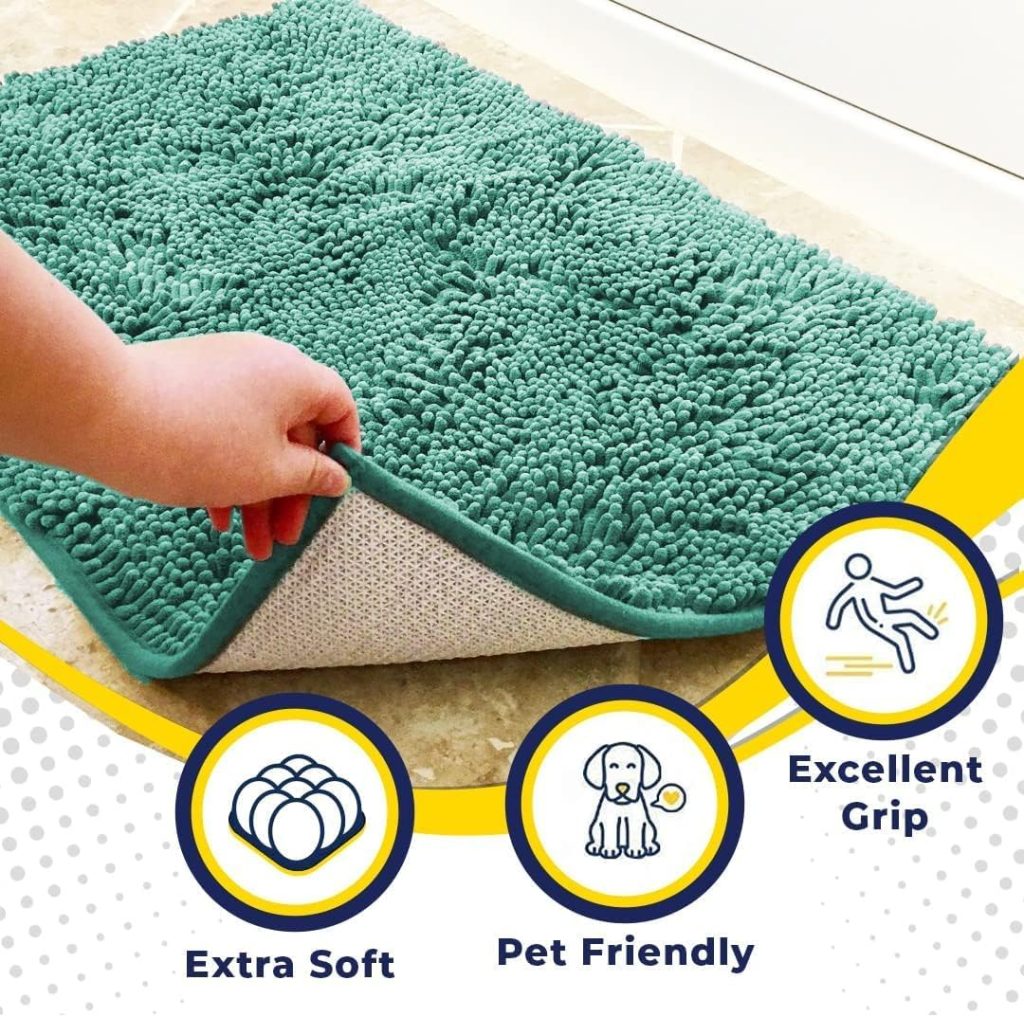 Muddy Mat® Pack of Highly Absorbent Microfiber Dog Door Mat and Pet Rug, Non Slip Thick Washable Area Mat Soft Chenille for Kitchen Bathroom Bedroom and Outdoor - Sea Green Small, Medium Large Muddy Mat® Pack of Highly Absorbent Microfiber Dog Door Mat and Pet Rug, Non Slip Thick Washable Area Mat Soft Chenille for Kitchen Bathroom Bedroom and Outdoor - Sea Green Small, Medium Large