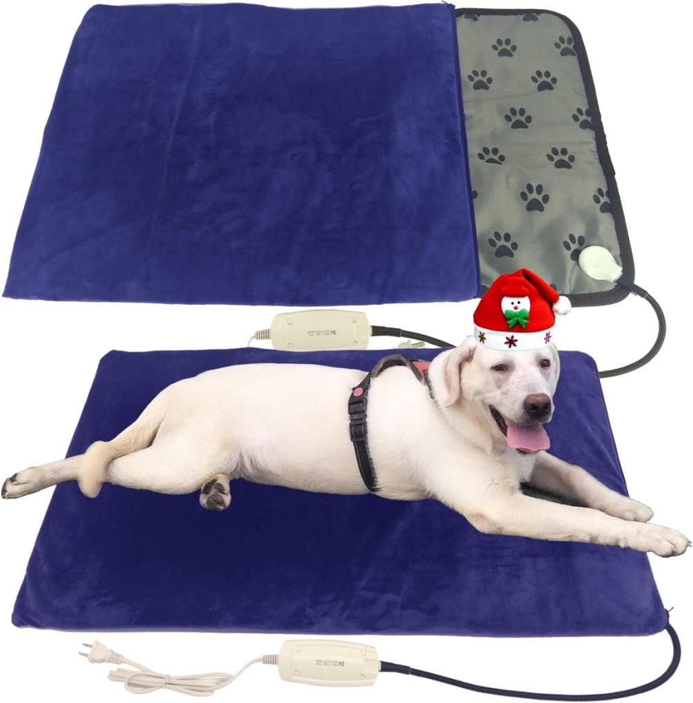 Pet Heating Pad for Large Dogs Cats - 34x21 Waterproof Heated Bed with Chew-Resistant Cord, Adjustable Temperature Removable Washable Cover Pet Heating Pad for Large Dogs Cats - 34x21 Waterproof Heated Bed with Chew-Resistant Cord, Adjustable Temperature Removable Washable Cover