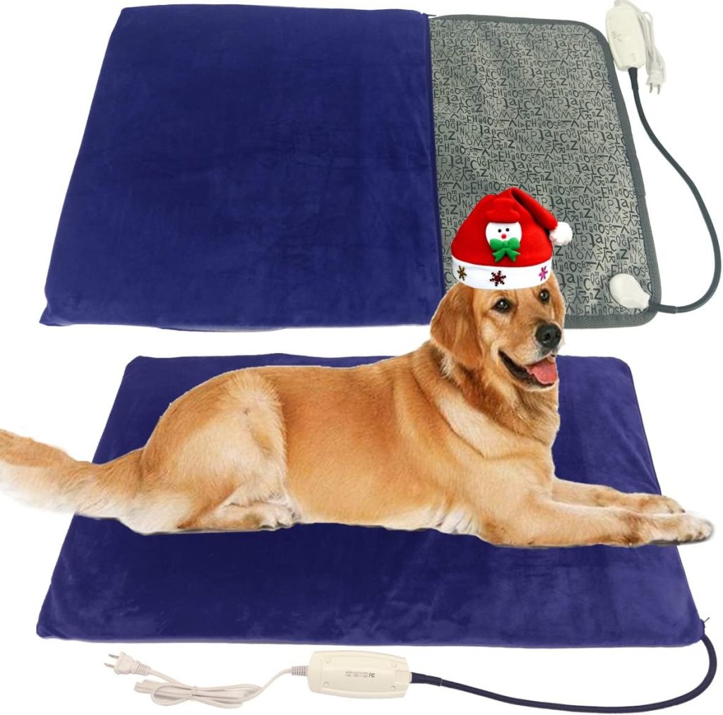 Pet Heating Pad for Large Dogs Cats - 34x21 Waterproof Heated Bed with Chew-Resistant Cord, Adjustable Temperature Removable Washable Cover Pet Heating Pad for Large Dogs Cats - 34x21 Waterproof Heated Bed with Chew-Resistant Cord, Adjustable Temperature Removable Washable Cover