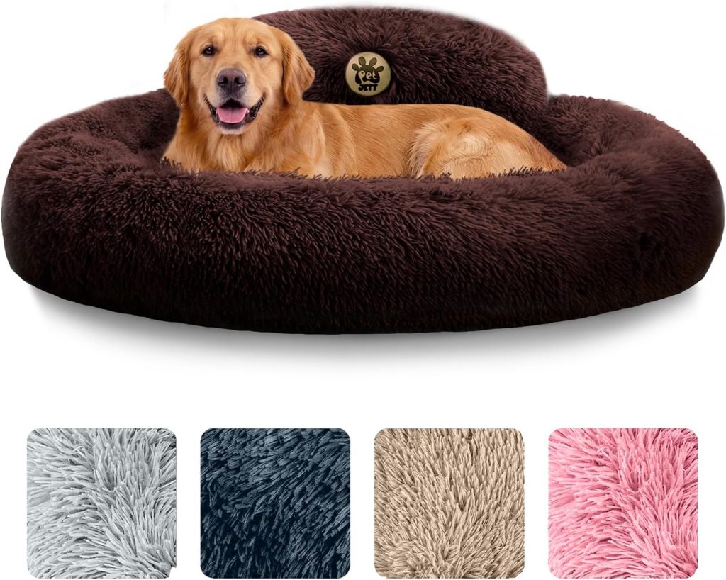 PetJett Dog Beds Large Sized Dog - Calming Round Bed, Washable Dog Bed - Anti-Slip Super Soft Donut Bed, Fluffy Faux Fur Anti-Anxiety Premium Comfort Pet Bed, Fits Dogs up to lbs - Bright Grey PetJett Dog Beds Large Sized Dog - Calming Round Bed, Washable Dog Bed - Anti-Slip Super Soft Donut Bed, Fluffy Faux Fur Anti-Anxiety Premium Comfort Pet Bed, Fits Dogs up to lbs - Bright Grey