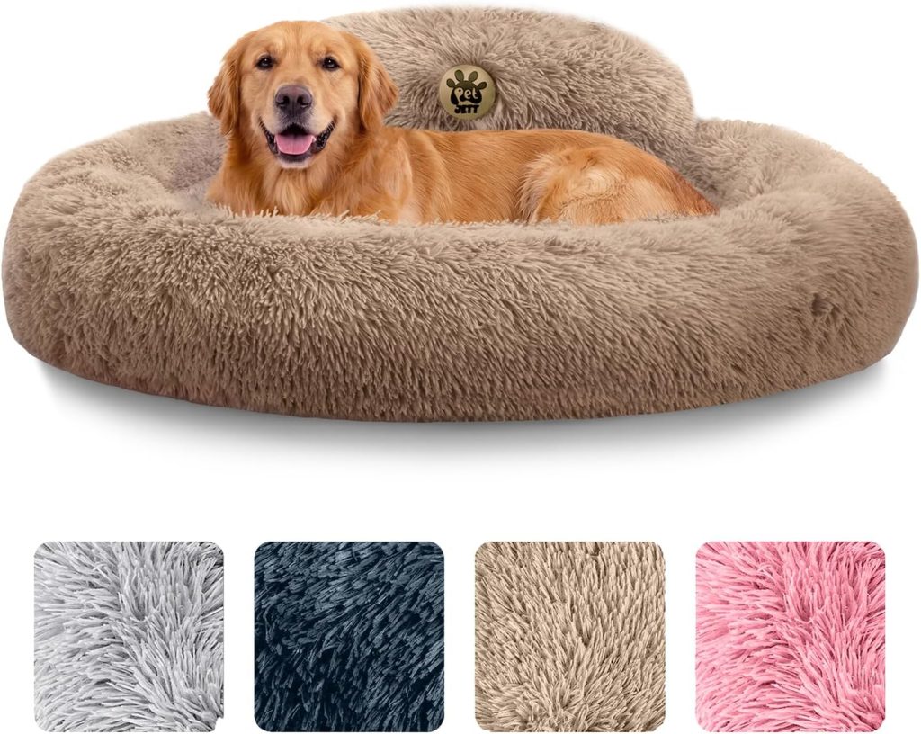 PetJett Dog Beds Large Sized Dog - Calming Round Bed, Washable Dog Bed - Anti-Slip Super Soft Donut Bed, Fluffy Faux Fur Anti-Anxiety Premium Comfort Pet Bed, Fits Dogs up to lbs - Bright Grey PetJett Dog Beds Large Sized Dog - Calming Round Bed, Washable Dog Bed - Anti-Slip Super Soft Donut Bed, Fluffy Faux Fur Anti-Anxiety Premium Comfort Pet Bed, Fits Dogs up to lbs - Bright Grey