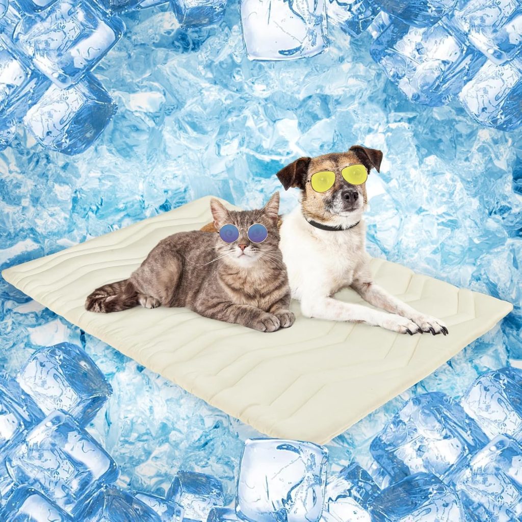 SCENEREAL Dog Cooling Mat, Reversible Self-Cooling Dog Pad (Cool Warm), 48x28 Thicken Ice Cool Mat for Crate Kennel Sofa Indoor Outdoor No Toxic Gel, Machine Washable SCENEREAL Dog Cooling Mat, Reversible Self-Cooling Dog Pad (Cool Warm), 48x28 Thicken Ice Cool Mat for Crate Kennel Sofa Indoor Outdoor No Toxic Gel, Machine Washable