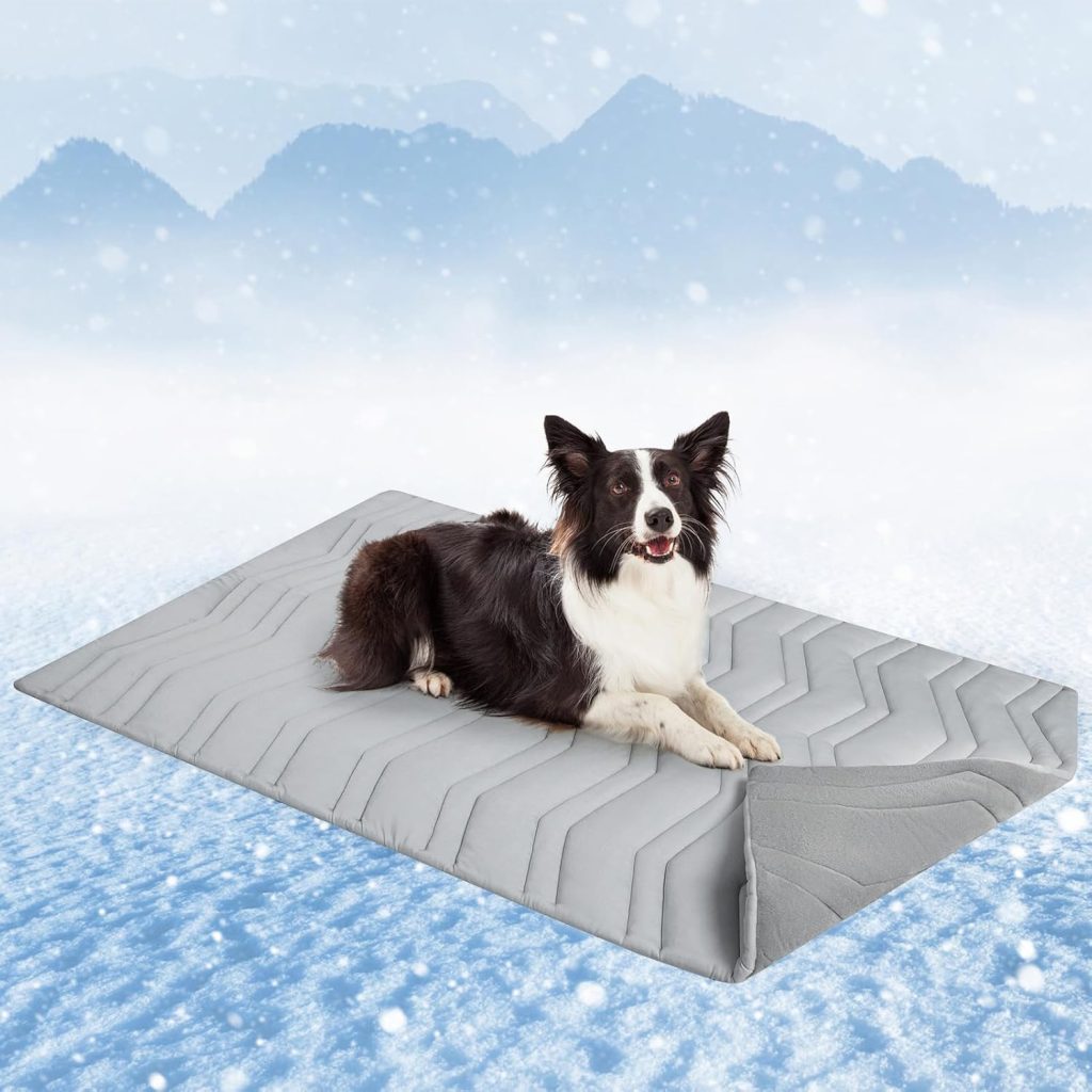 SCENEREAL Dog Cooling Mat, Reversible Self-Cooling Dog Pad (Cool Warm), 48x28 Thicken Ice Cool Mat for Crate Kennel Sofa Indoor Outdoor No Toxic Gel, Machine Washable SCENEREAL Dog Cooling Mat, Reversible Self-Cooling Dog Pad (Cool Warm), 48x28 Thicken Ice Cool Mat for Crate Kennel Sofa Indoor Outdoor No Toxic Gel, Machine Washable