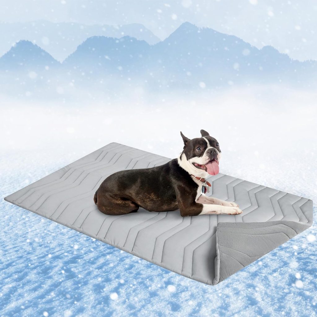 SCENEREAL Dog Cooling Mat, Reversible Self-Cooling Dog Pad (Cool Warm), 48x28 Thicken Ice Cool Mat for Crate Kennel Sofa Indoor Outdoor No Toxic Gel, Machine Washable SCENEREAL Dog Cooling Mat, Reversible Self-Cooling Dog Pad (Cool Warm), 48x28 Thicken Ice Cool Mat for Crate Kennel Sofa Indoor Outdoor No Toxic Gel, Machine Washable