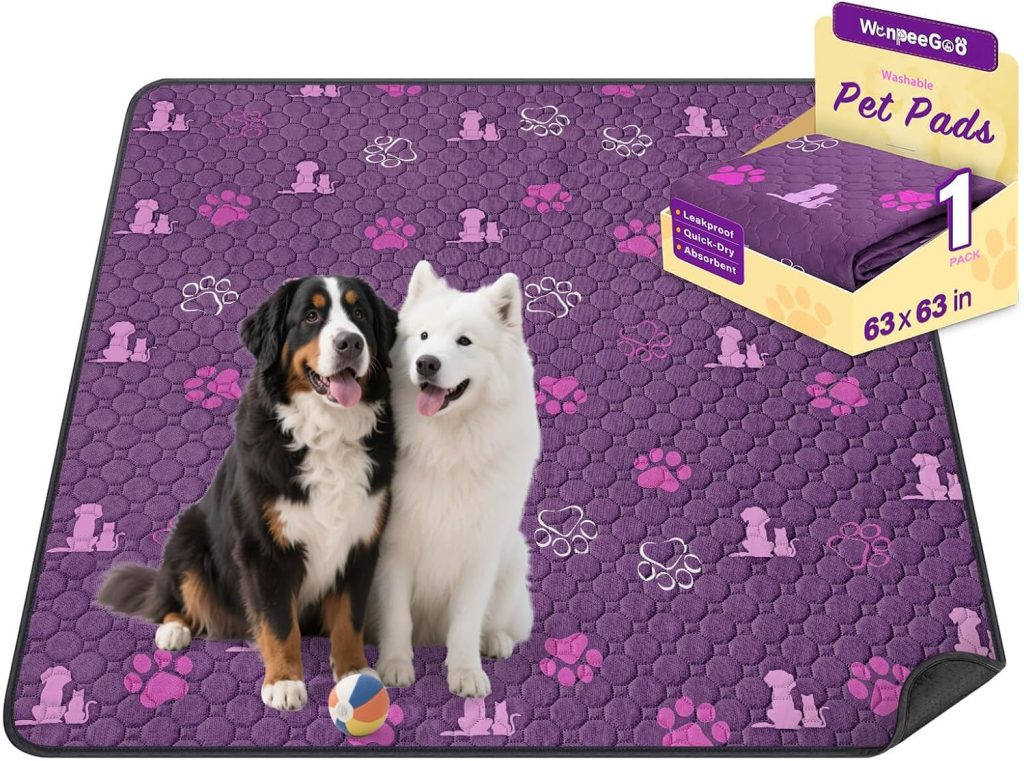 WanpeeGoo Washable Pee Pads for Dogs Mat, Pack Absorbent Reusable Training Dog Pads Pet Puppy Pads, Non-Slip Potty Pads for Whelping, Playpen, Crate, Bed, Grey 32x52 WanpeeGoo Washable Pee Pads for Dogs Mat, Pack Absorbent Reusable Training Dog Pads Pet Puppy Pads, Non-Slip Potty Pads for Whelping, Playpen, Crate, Bed, Grey 32x52