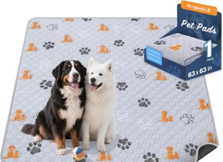 WanpeeGoo Washable Pee Pads for Dogs Mat, 2 Pack Absorbent Reusable Training Dog Pads Pet Puppy Pads, Non-Slip Potty Pads for Whelping, Playpen, Crate, Bed, Grey 32″x52″ Home |