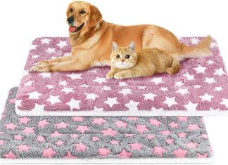 2 Pcs Self Warming Cat Bed, Self Heating Pet Mat for Cats & Dogs Soft Calming Cat Bed Mat Reflects Body Heat Warm Washable Pet Pad for Crates, Floors, Indoor, Outdoor (31×23.6 Inch) Home |