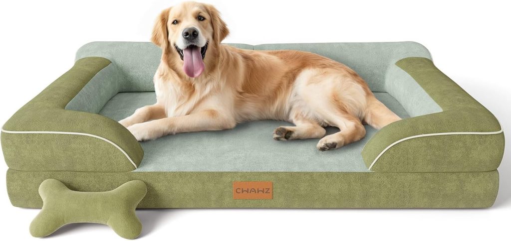 CWAWZ XXL Dog Bed for Extra Large Dogs, Giant Orthopedic Dog Bed with Cooling Gel Memory Foam, Waterproof Pet Bed with Removable Washable Cover, Pet Sofa bed Dutch Velvet with Bone Toy, Light Gray CWAWZ XXL Dog Bed for Extra Large Dogs, Giant Orthopedic Dog Bed with Cooling Gel Memory Foam, Waterproof Pet Bed with Removable Washable Cover, Pet Sofa bed Dutch Velvet with Bone Toy, Light Gray