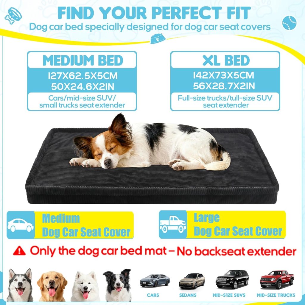 Dog Car Bed, Non-Slip Backseat Extender Pet Mat, Removable Washable Dog Bed for SUVs, Sedans Trucks, Anti-Slip Travel Bed for Dogs, Easy Clean Scratch-Proof Comfort (56x28.7) Dog Car Bed, Non-Slip Backseat Extender Pet Mat, Removable Washable Dog Bed for SUVs, Sedans Trucks, Anti-Slip Travel Bed for Dogs, Easy Clean Scratch-Proof Comfort (56x28.7)