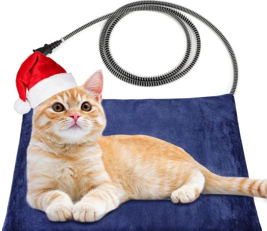 Kiroto Outdoor Pet Heating Pad for Cat Dog, Heated Mat with Waterproof Cover and Automatic Temperature Control, Suitable for Cat Houses, Dog Houses, Small Beds, Porches, 20” x 16”,Gray