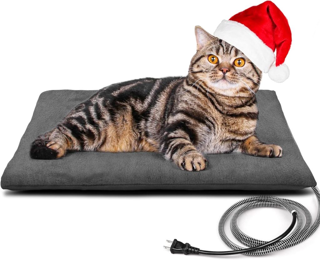 Kiroto Outdoor Pet Heating Pad for Cat Dog, Heated Mat with Waterproof Cover and Automatic Temperature Control, Suitable for Cat Houses, Dog Houses, Small Beds, Porches, x 16,Gray Kiroto Outdoor Pet Heating Pad for Cat Dog, Heated Mat with Waterproof Cover and Automatic Temperature Control, Suitable for Cat Houses, Dog Houses, Small Beds, Porches, x 16,Gray