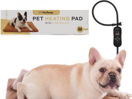 Pet Heating Pad for Cats and Dogs, Heated Cat Bed & Dog Heating Pad with 5 Temperature Levels, Waterproof Heated Pet Mat with Timer, Auto Power-Off and Chew Resistant Cord, 20” x 16”