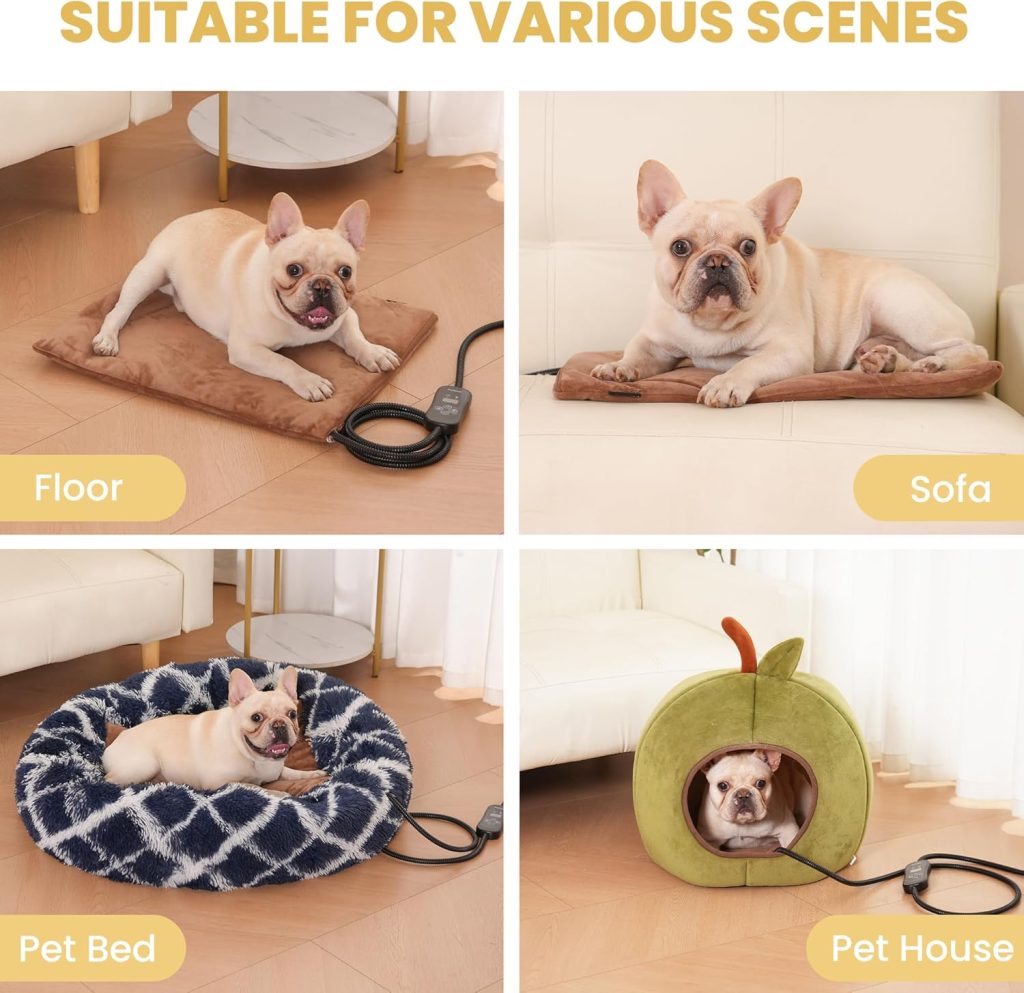 Pet Heating Pad for Cats and Dogs, Heated Cat Bed Dog Heating Pad with Temperature Levels, Waterproof Heated Pet Mat with Timer, Auto Power-Off and Chew Resistant Cord, x 16 Pet Heating Pad for Cats and Dogs, Heated Cat Bed Dog Heating Pad with Temperature Levels, Waterproof Heated Pet Mat with Timer, Auto Power-Off and Chew Resistant Cord, x 16