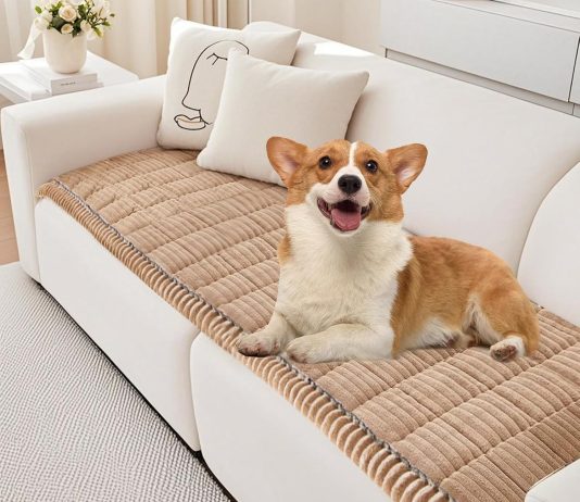 PHOPHO Couch Cover for Dogs Washable, Sofa Cover Protector for l Shape, Non Slip Dog Blanket Cover, Friendly Pet Mat Bed for Outdoor, Soft, 27.6″ x 70.86″