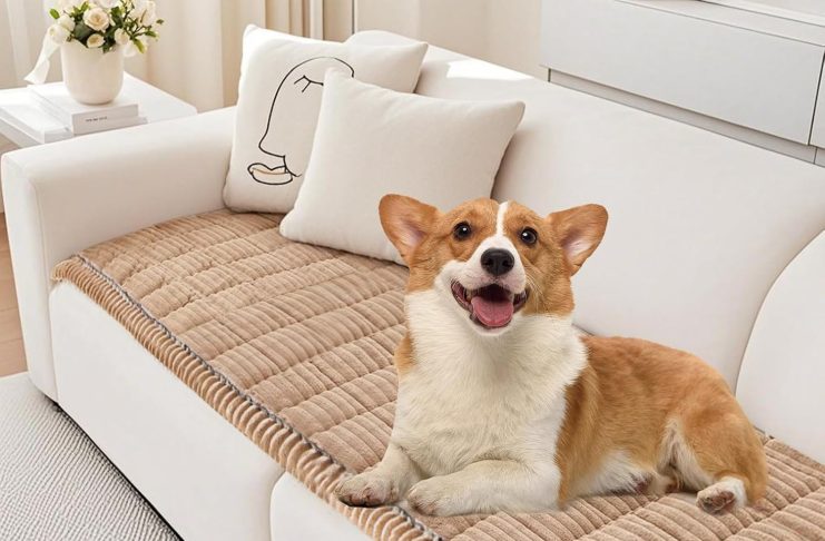 PHOPHO Couch Cover for Dogs Washable, Sofa Cover Protector for l Shape, Non Slip Dog Blanket Cover, Friendly Pet Mat Bed for Outdoor, Soft, 27.6″ x 70.86″