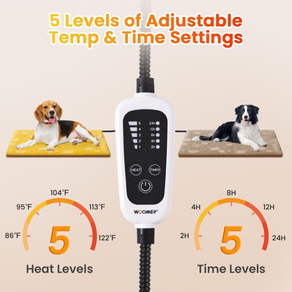 WOOMER Pet Heating Pad for Dogs and Cats, Includes Two Removable Covers, Heated Bed with Steel-Wrapped Cord, Waterproof and Chew-Resistant, 35”×24” XL Size for Large Breed Dogs WOOMER Pet Heating Pad for Dogs and Cats, Includes Two Removable Covers, Heated Bed with Steel-Wrapped Cord, Waterproof and Chew-Resistant, 35”×24” XL Size for Large Breed Dogs
