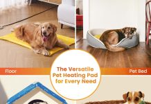 WOOMER Pet Heating Pad for Dogs and Cats, Includes Two Removable Covers, Heated Bed with Steel-Wrapped Cord, Waterproof and Chew-Resistant, 35”×24” XL Size for Large Breed Dogs